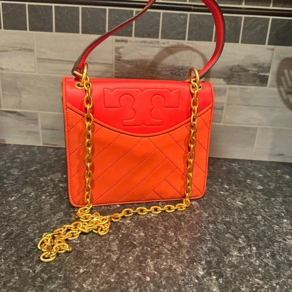 TORY BURCH ALEXA CONVERTIBLE SHOULDER BAG IN SAMBA.. Retail $475 - Picture 3 of 15